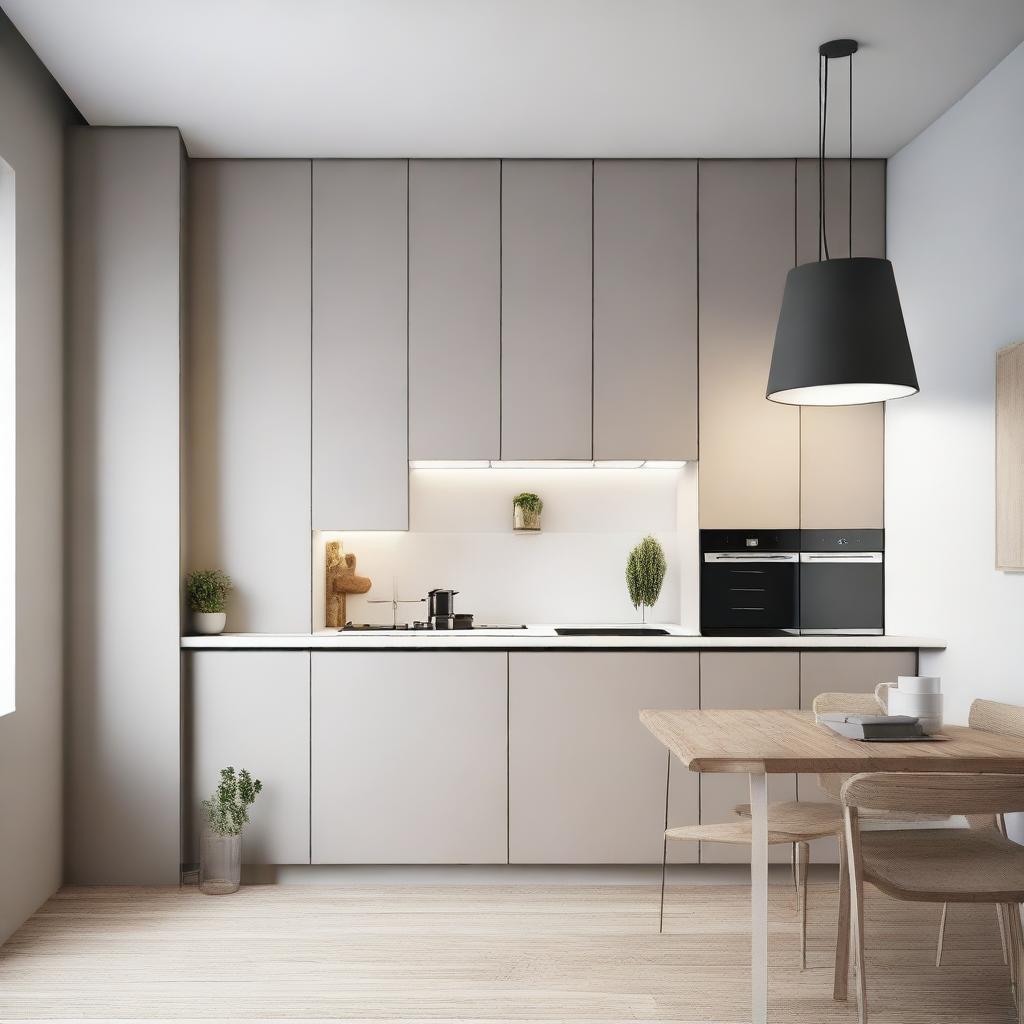 A minimalistic and modern kitchen design in a corner layout, occupying 9 square meters