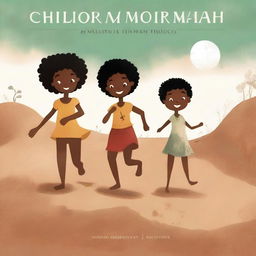 A book cover illustration featuring Black children playing barefoot on rough earth