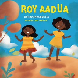 A book cover illustration featuring Black children playing barefoot on rough earth under a blue sky