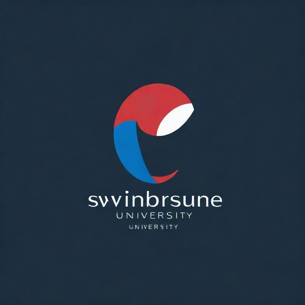 Create a new logo for Swinburne University, embodying creativity and activity. The dominant shade should be a technological blue, reflecting innovation and modernity.