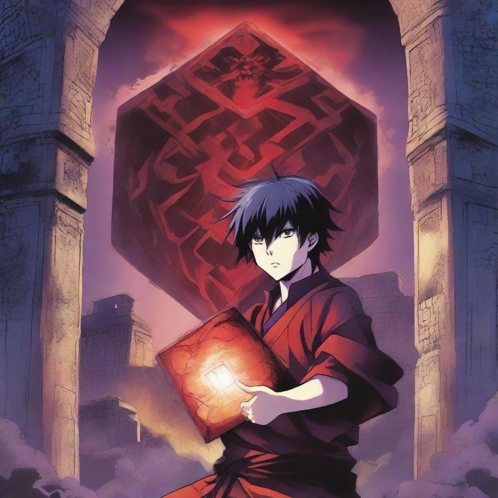 A manga-style anime cover featuring the 'Devil Cube'