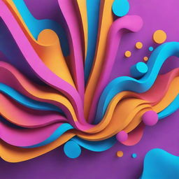 A vivid 3D drawing with vibrant colors and dynamic shapes suitable as a YouTube banner.