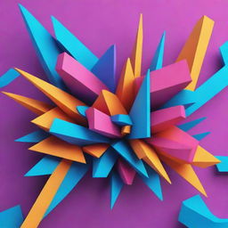 A vivid 3D drawing with vibrant colors and dynamic shapes suitable as a YouTube banner.