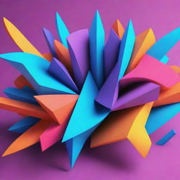 A vivid 3D drawing with vibrant colors and dynamic shapes suitable as a YouTube banner.