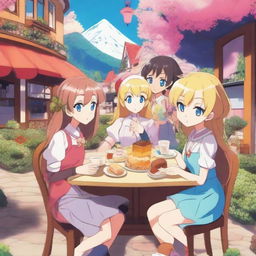 A vibrant anime poster featuring a slice of life adventurer party in another world