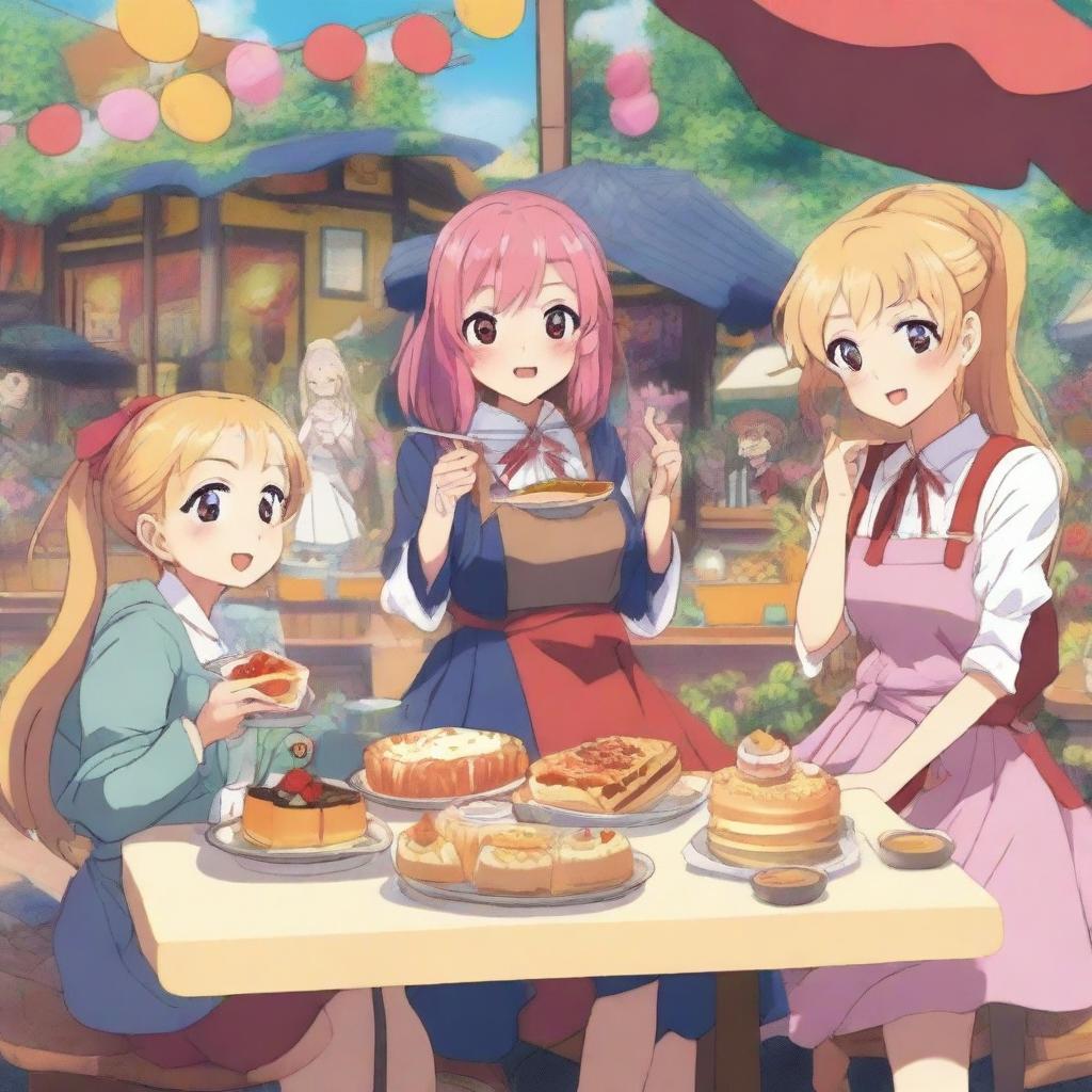 A vibrant anime poster featuring a slice of life adventurer party in another world