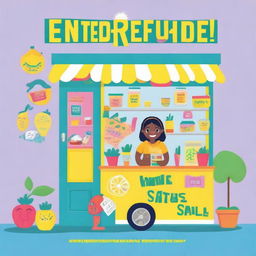 A colorful and engaging book cover about entrepreneurship for kids