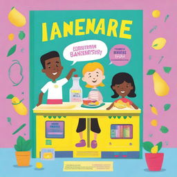 A vibrant and engaging book cover designed to teach entrepreneurship to kids