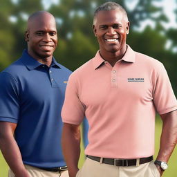 Design a polo shirt that reflects the qualities of a successful NFL sports agent