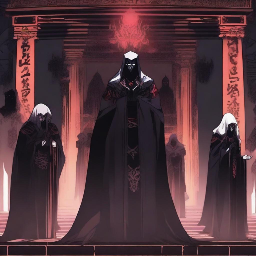 An anime group of cursed villains waiting for the devil cube