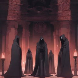 An anime group of cursed villains waiting for the devil cube