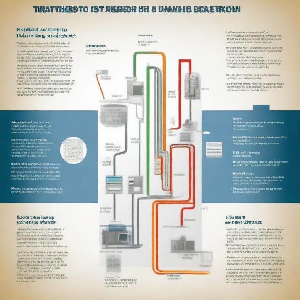 Create a labelled graphic of a district heat network for marketing purposes, advertising the services of a professional design consultant