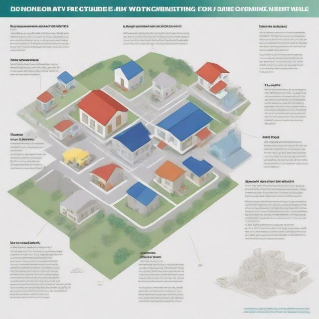 Create a labelled graphic of a city-wide heat network for marketing purposes, advertising the services of a professional design consultant