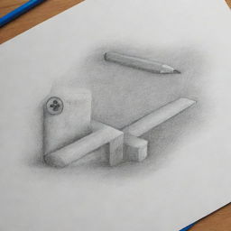 A detailed 3D pencil drawing oriented towards a YouTube poster design