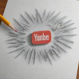 A detailed 3D pencil drawing oriented towards a YouTube poster design