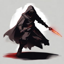 An oil paint style image of a shadow assassin in a crouched position