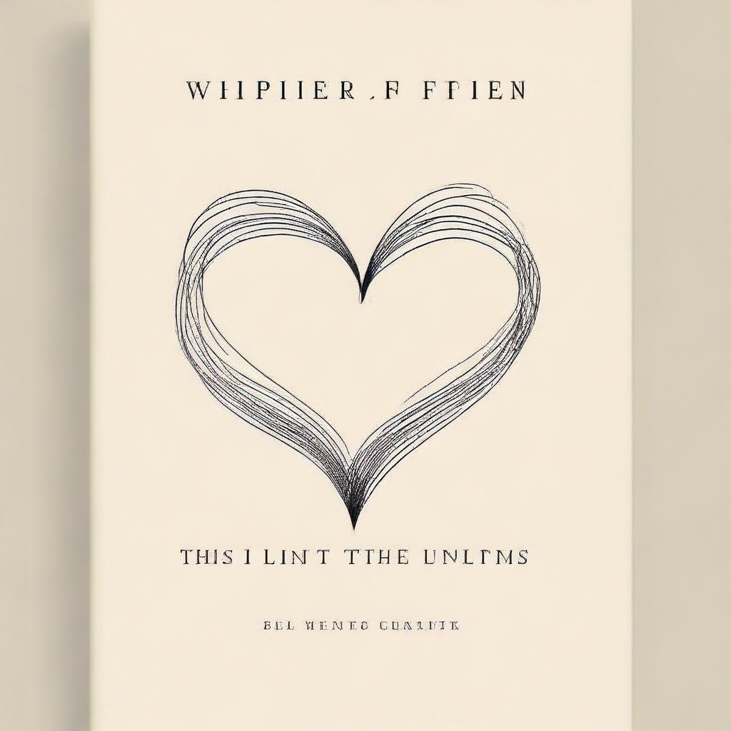 Create a minimalist book cover for a poetry book titled 'Whispers Between the Lines'