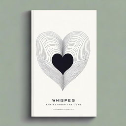 Create a minimalist book cover for a poetry book titled 'Whispers Between the Lines'