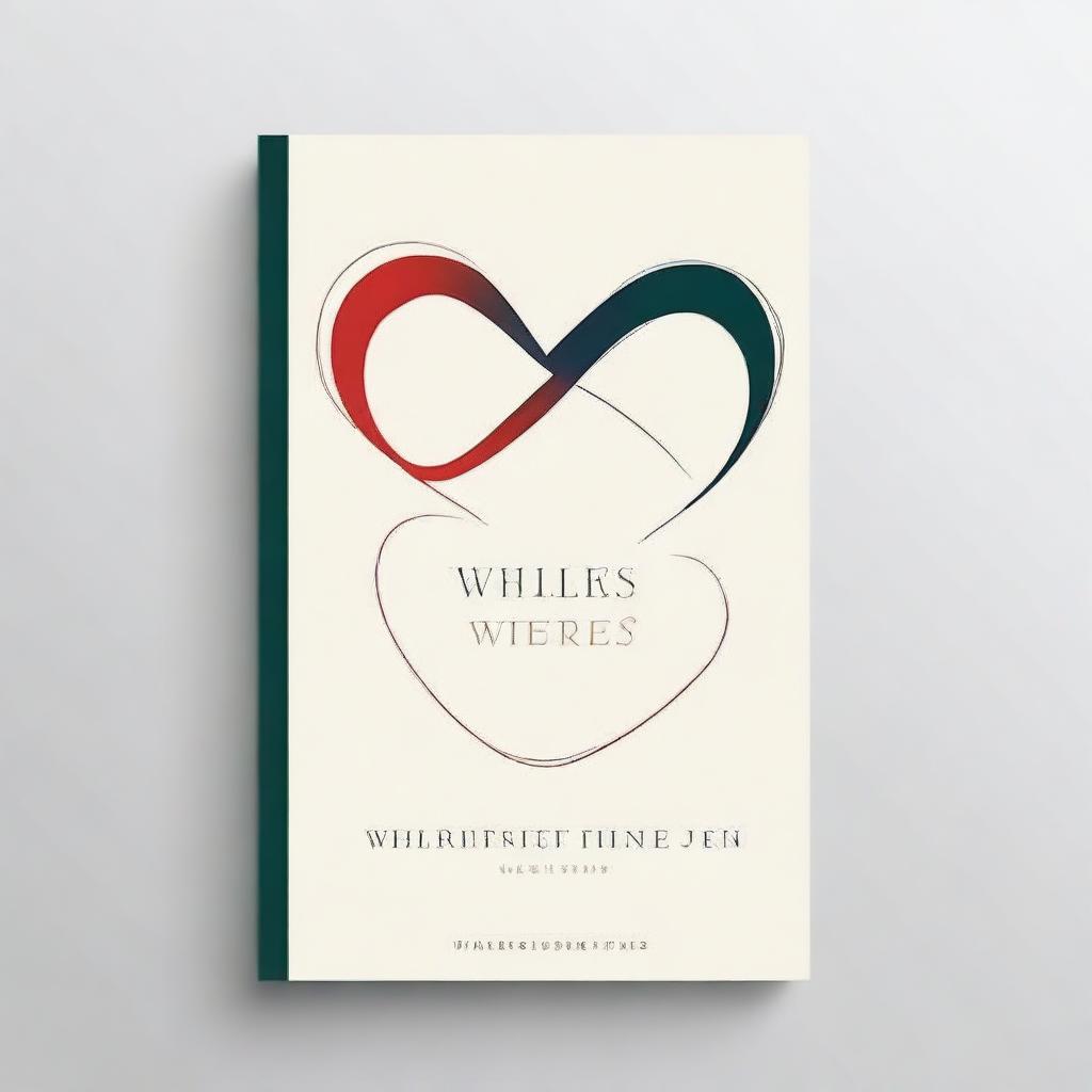 Create a minimalist book cover for a poetry book titled 'Whispers Between the Lines'