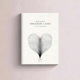 Create a minimalist book cover for a poetry book titled 'Whispers Between the Lines'