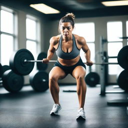 A motivational image of a woman working out at the gym, symbolizing the first steps to changing her mindset and starting her weight loss journey