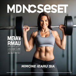 A motivational ebook cover featuring a woman working out at the gym, symbolizing the first steps to changing her mindset and starting her weight loss journey