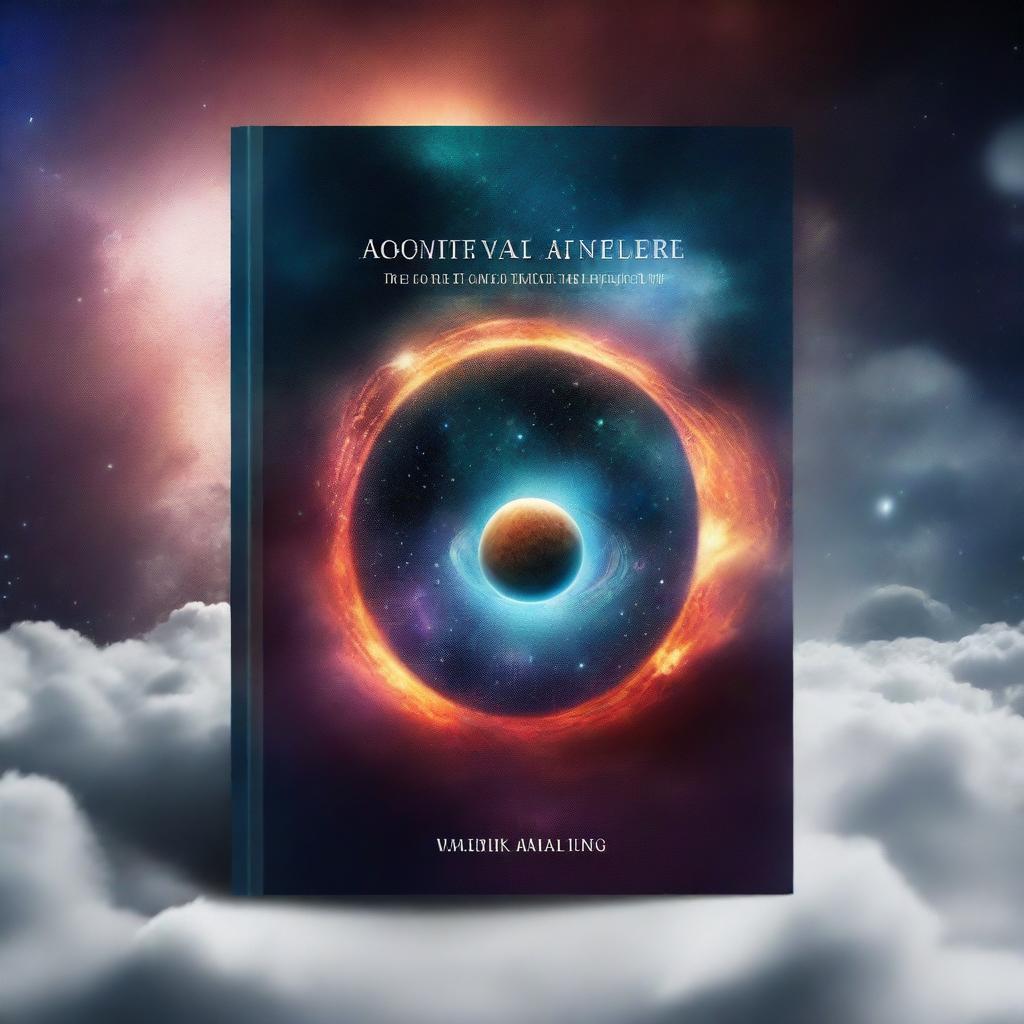 Create a universe-themed book cover featuring a portal in the center