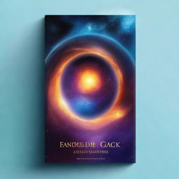 Create a universe-themed book cover featuring a portal in the center