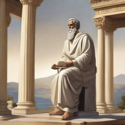 Create an image of Zeno of Citium, the founder of Stoicism