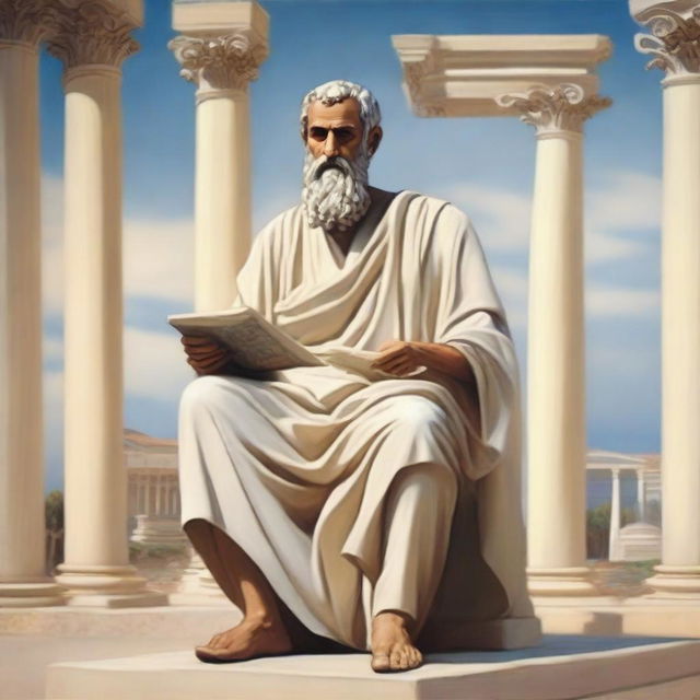 Create an image of Zeno of Citium, the founder of Stoicism