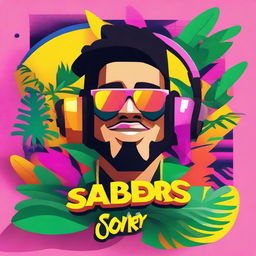 Create a vibrant podcast cover for a reggaeton music podcast titled 'Sabor Sonoro'