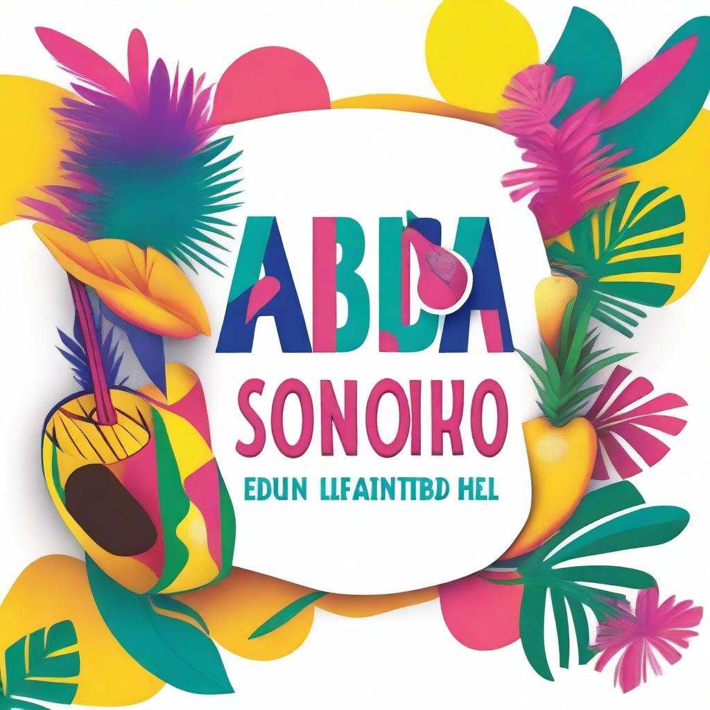 Create a vibrant podcast cover for a Latin music podcast titled 'Sabor Sonoro'