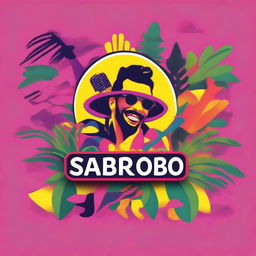 Create a vibrant podcast cover for a Latin music podcast titled 'Sabor Sonoro'