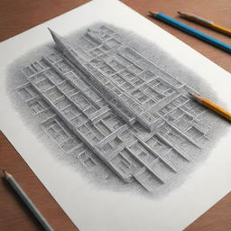 A beautifully detailed 3D pencil drawing for a visually stunning cover and poster design.