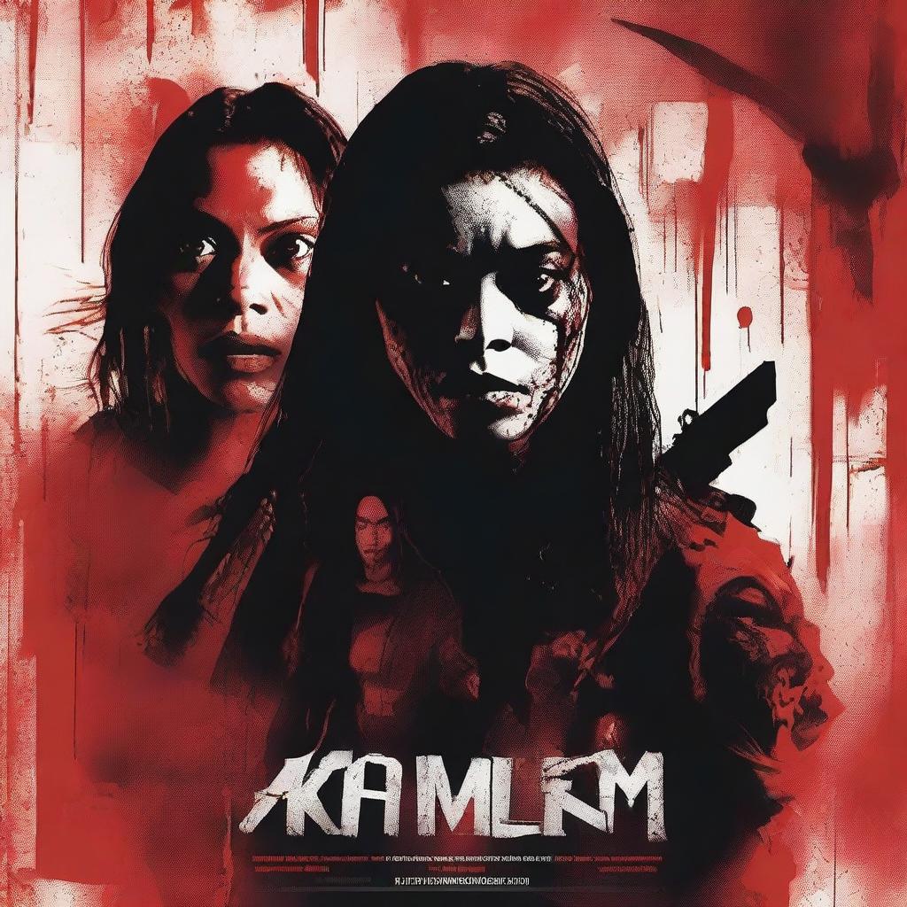 A horror movie poster featuring Kali, a survivor of the events of Saw X, seeking revenge against John Kramer