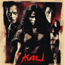 A horror movie poster featuring Kali, a survivor of the events of Saw X, seeking revenge against John Kramer