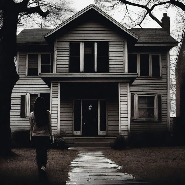 A horror movie poster featuring Courtney, a teenage girl, breaking into her kind neighbor's house on her 16th birthday