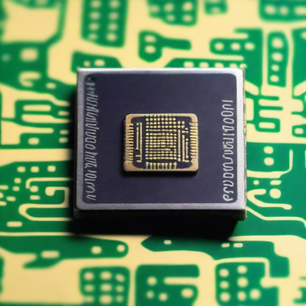 A detailed, high-resolution image of a 40-pin Z80 CPU processor chip from the 1980s