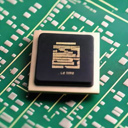 A detailed, high-resolution image of a 40-pin Z80 CPU processor chip from the 1980s