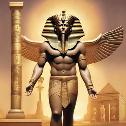 A realistic depiction of Apis, the Egyptian god, portrayed as a champion