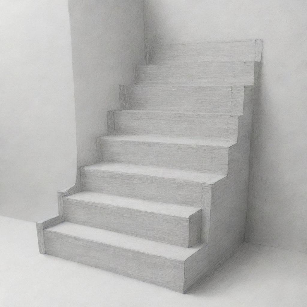 A detailed 3D pencil drawing of stairs for a YouTube poster