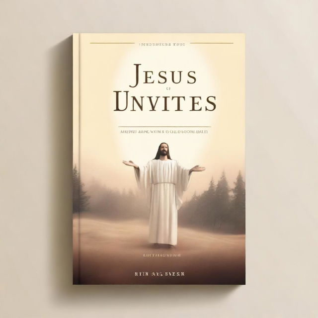 A book cover design featuring Jesus Christ inviting people with open arms