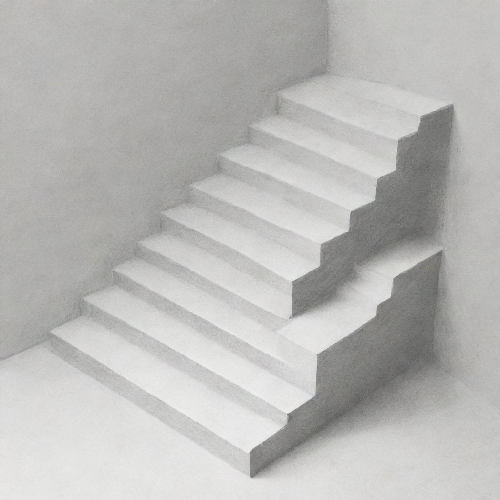 A detailed 3D pencil drawing of stairs for a YouTube poster