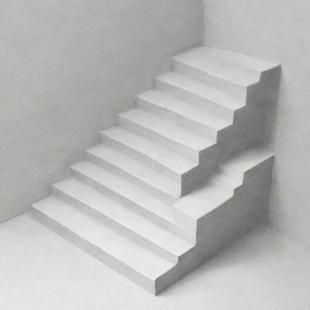 A detailed 3D pencil drawing of stairs for a YouTube poster