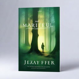 Create a captivating book cover featuring a mystical forest with glowing trees and a hidden path