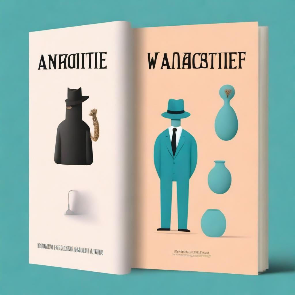 Create a book cover for a Generation X novel that mixes college life in the 1980s with Greek mythology and elements inspired by Rene Magritte's surreal art