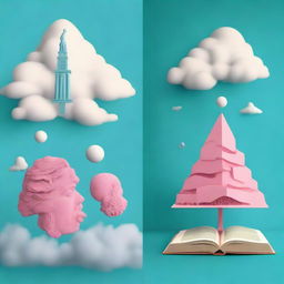 Create a book cover for a Generation X novel that mixes college life in the 1980s with Greek mythology and elements inspired by Rene Magritte's surreal art