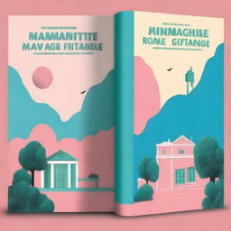 Design a book cover for a novel set in the 1980s college scene, integrating themes of Greek mythology and the surreal art style of painter Rene Magritte