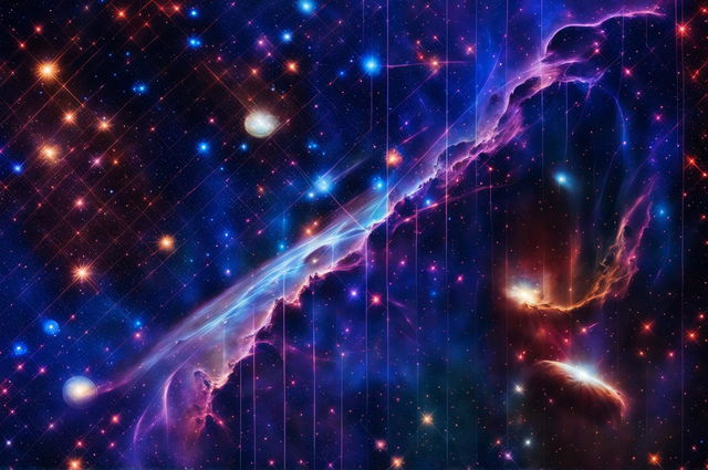 A vibrant and epic galaxy scene filled with stars, nebulae, distant planets, spiral galaxies, and comets