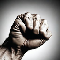 Create an image focusing on a man's fist